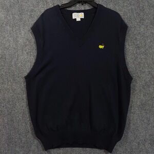 Vintage Augusta National Golf Shop Sweater Vest Mens XL Navy Masters Logo 90s